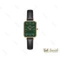 ساعت دنیل ولینگتون مستطیلی زنانه صفحه سبز بند چرم DW-3871-L