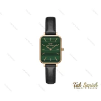 ساعت دنیل ولینگتون مستطیلی زنانه صفحه سبز بند چرم DW-3871-L