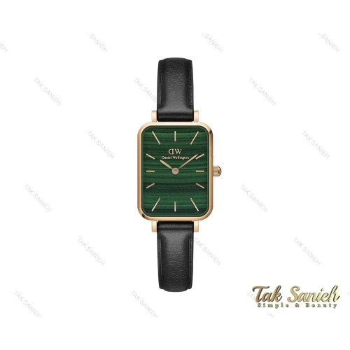 ساعت دنیل ولینگتون مستطیلی زنانه صفحه سبز بند چرم DW-3871-L