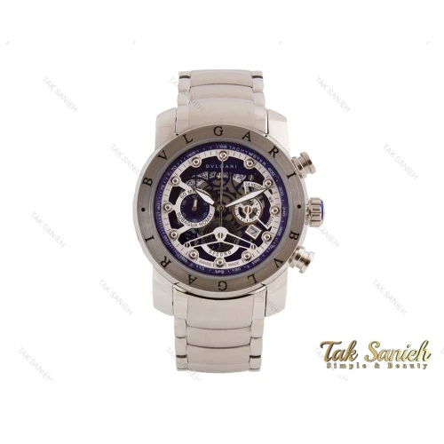 ساعت بولگاری مردانه سه موتوره نقره ای Bvlgari-3876-G