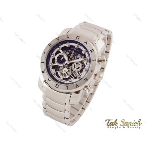 ساعت بولگاری مردانه سه موتوره نقره ای Bvlgari-3876-G