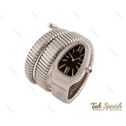 ساعت بولگاری مار زنانه سیلور مشکی نگین دار Bvlgari-3878-L