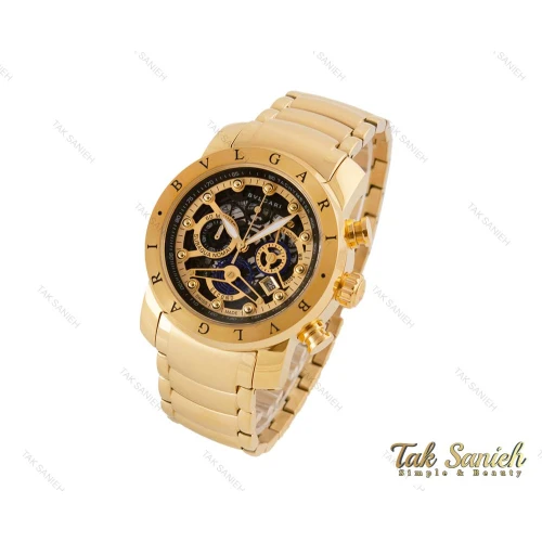 ساعت بولگاری مردانه سه موتوره طلایی Bvlgari-3886-G