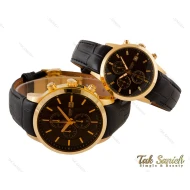 ساعت ست سیتیزن WR100 سه موتوره کرنوگراف بندچرم Citizen-3905-S