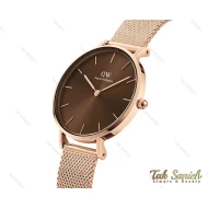 ساعت دنیل ولینگتون زنانه رزگلد صفحه قهوه ای Daniel-3921-28-L