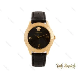 ساعت ورساچه زنانه طلایی بند چرم مشکی Versace-3941-L
