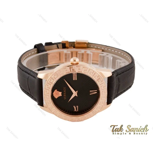 ساعت ورساچه زنانه رزگلد بند چرمی Versace-3942-L