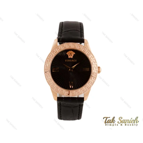 ساعت ورساچه زنانه رزگلد بند چرمی Versace-3942-L