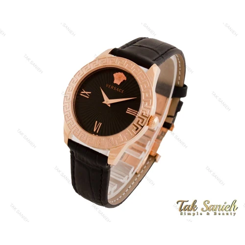 ساعت ورساچه زنانه رزگلد بند چرمی Versace-3942-L