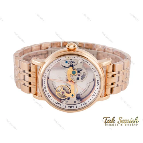 ساعت پتک فیلیپ مردانه اتوماتیک صفحه اسکلتون رزگلد Patek-3966-G