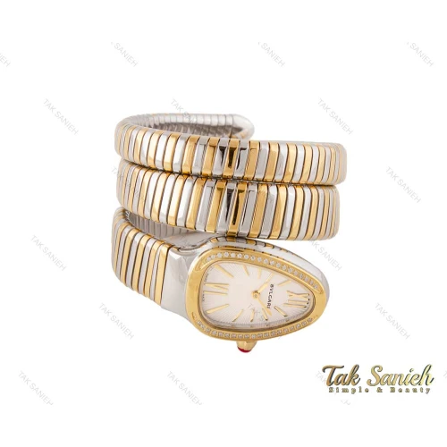 ساعت ماری بولگاری زنانه طلایی نقره ای نگین دار Bvlgari-3978-L