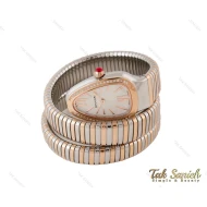 ساعت بولگاری ماری زنانه رزگلد نقره ای سفید نگین دار Bvlgari-3979-L