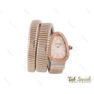 ساعت بولگاری ماری زنانه رزگلد نقره ای سفید نگین دار Bvlgari-3979-L