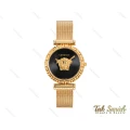 ساعت ورساجه زنانه پالازو طلایی صفحه مشکی Versace-3989-L