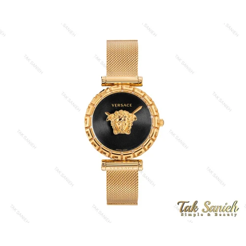 ساعت ورساجه زنانه پالازو طلایی صفحه مشکی Versace-3989-L