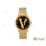 ساعت مچی ورساچه Virtus زنانه طلایی صفحه مشکی Versace-3994-L