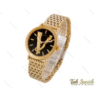 ساعت مچی ورساچه Virtus زنانه طلایی صفحه مشکی Versace-3994-L