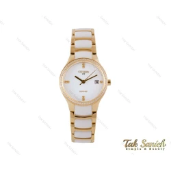 ساعت سیتیزن VIP زنانه سرامیکی سفید طلایی Citizen-4010-L