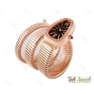 ساعت بولگاری ماری زنانه رزگلد نگین دار صفحه مشکی Bvlgari-4023-L