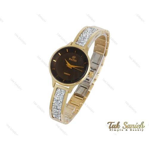 ساعت داتیس زنانه طلایی بند نگین سواروسکی Datis-3753-L