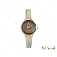 ساعت داتیس زنانه طلایی بند نگین سواروسکی Datis-3753-L