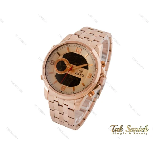 ساعت داتیس مردانه دوزمانه رزگلد Datis-3768-G