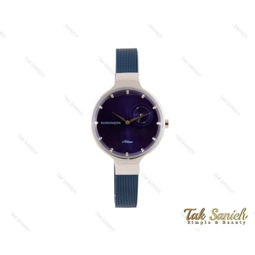 ساعت زنانه رومانسون بند حصیری سیلور سرمه ای Romanson-3784-L
