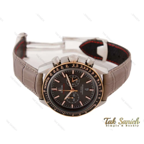 ساعت امگا اسپیدمستر مردانه بند چرم طوسی Omega-3789-G