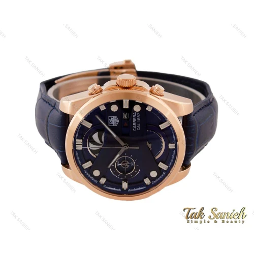 ساعت تگ هویر CR7 مردانه بند چرم سرمه ای Tag-3828-G