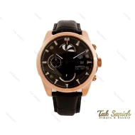 ساعت تگ هویر CR7 مردانه رزگلد مشکی بند چرم Tag-3830-G