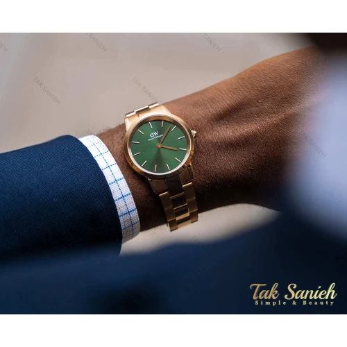 ساعت دنیل ولینگتون مردانه رزگلد صفحه سبز DW-3836-40-G