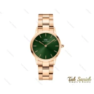 ساعت دنیل ولینگتون زنانه رزگلد سبز سایز کوچک DW-3837-28-L