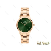 ساعت دنیل ولینگتون زنانه رزگلد سبز سایز کوچک DW-3837-28-L