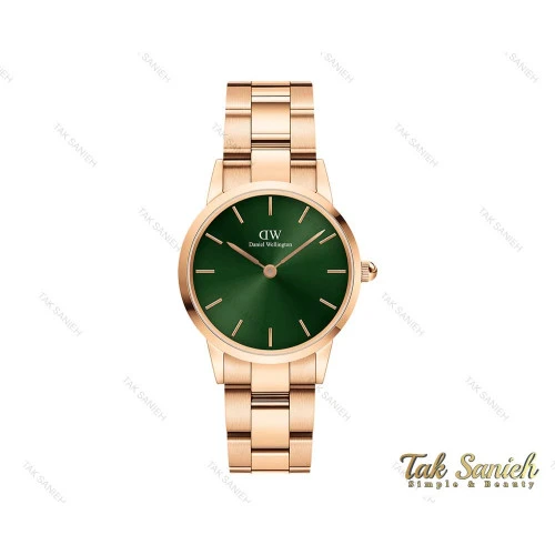 ساعت دنیل ولینگتون زنانه رزگلد سبز سایز کوچک DW-3837-28-L