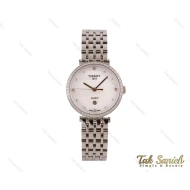 ساعت تیسوت زنانه نگین دار نقره ای Tissot-3853-L