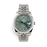 ساعت رولکس مردانه دیت جاست اتوماتیک نقره ای سبز Rolex-4115-G