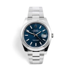 ساعت رولکس مردانه دیت جاست اتوماتیک سیلور سرمه ای Rolex-4116-G