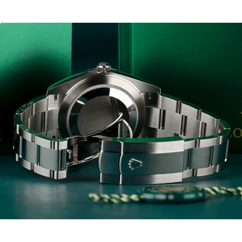ساعت رولکس مردانه دیت جاست اتوماتیک صفحه خاکستری Rolex-4117-G