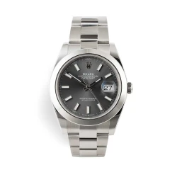 ساعت رولکس مردانه دیت جاست اتوماتیک صفحه خاکستری Rolex-4117-G