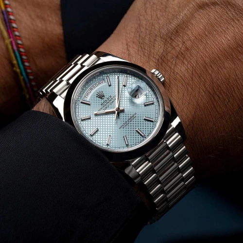 ساعت رولکس مردانه دی دیت اتوماتیک سیلور آبی Rolex-4119-G