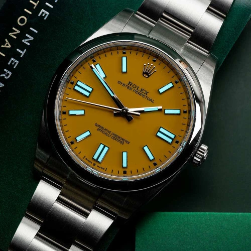 ساعت رولکس اویستر پرپچوال مردانه زرد Rolex-4122-G