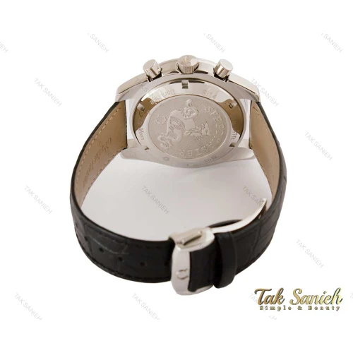 ساعت امگا مردانه اسپیدمستر بند چرم سیلور مشکی Omega-4137-G
