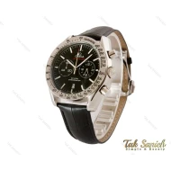 ساعت امگا مردانه اسپیدمستر بند چرم سیلور مشکی Omega-4137-G