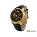 ساعت پتک فیلیپ مردانه سه موتوره بند چرم مشکی Patek-4138-G