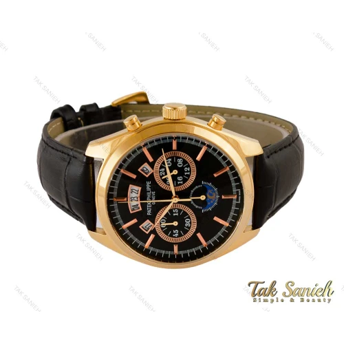 ساعت پتک فیلیپ مردانه سه موتوره بند چرم مشکی Patek-4138-G
