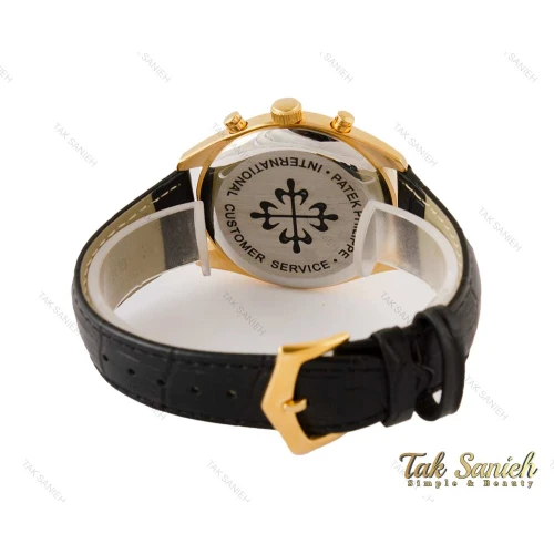 ساعت پتک فیلیپ مردانه سه موتوره بند چرم مشکی Patek-4138-G