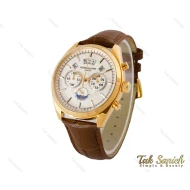 ساعت پتک فیلیپ مردانه سه موتوره بند چرم قهوه ای Patek-4139-G