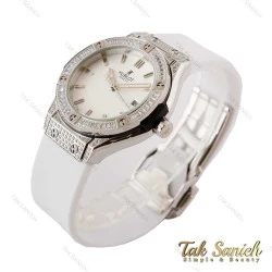 ساعت هابلوت زنانه سفید تمام نگین نقره ای Hublot-4151-L