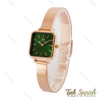 ساعت دنیل ولینگتون زنانه مربعی رزگلد صفحه سبز DW-4199-L