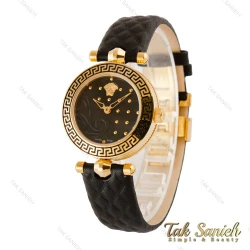 ساعت ورساچه زنانه طلایی بند چرم مشکی Versace-2739-L